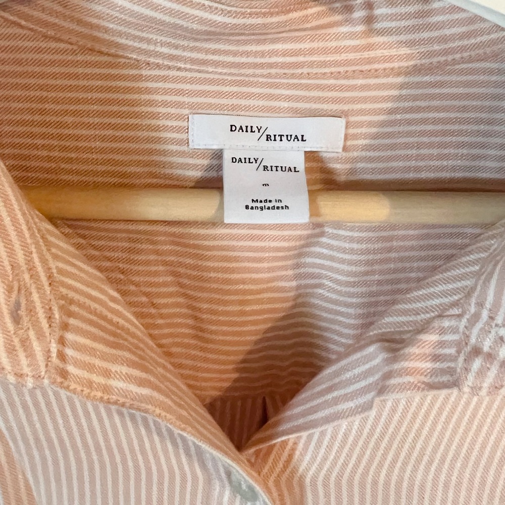 Daily Ritual Button-Down Collared Tunic Top M - Picture 5 of 8